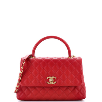 Chanel Coco Top Handle Bag Quilted Caviar Small