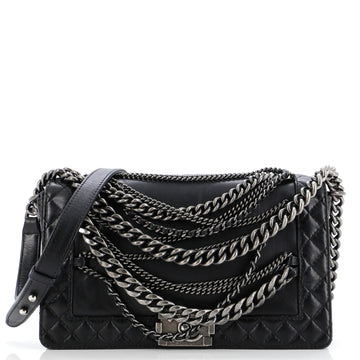 Chanel Boy Flap Bag Enchained Lambskin New Medium