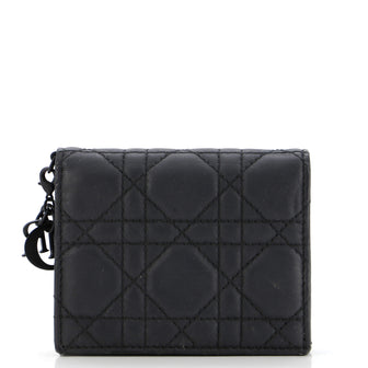 Christian Dior Ultra Matte Lady Dior Wallet Cannage Quilt Calfskin Mini