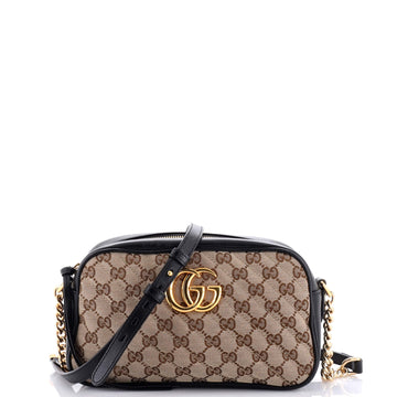 Gucci GG Marmont Shoulder Bag Diagonal Quilted GG Canvas Small