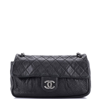 Chanel Lady Braid Chain Flap Bag Quilted Distressed Lambskin Medium