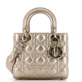 Christian Dior My ABCDior Lady Dior Bag Metallic Cannage Quilt Leather