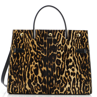 Burberry Title Top Handle Bag Printed Calf Hair Medium
