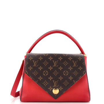 Louis Vuitton Double V Handbag Calfskin with Monogram Canvas