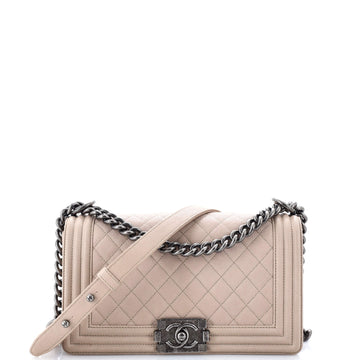 Chanel Boy Flap Bag Quilted Caviar Old Medium