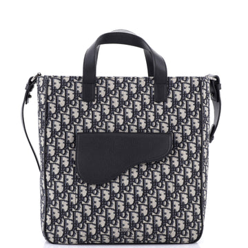 Christian Dior Saddle Tote Oblique Canvas and Leather Tall