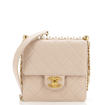 Chanel Chic Pearls Flap Bag Quilted Lambskin Mini