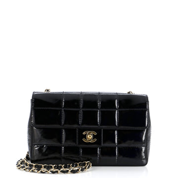 Chanel Chocolate Bar Flap Bag Quilted Patent Medium