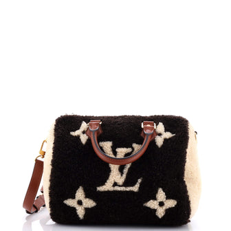 Louis Vuitton Speedy Bandouliere Bag Monogram Giant Teddy Fleece 25