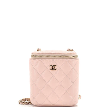Chanel Vertical Classic Vanity Case with Chain Quilted Caviar Small