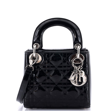 Christian Dior Lady Dior Bag Cannage Quilt Patent Mini