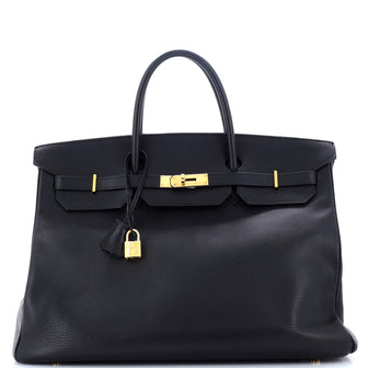 Hermes Birkin Handbag Black Ardennes with Gold Hardware 40