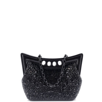 Alexander McQueen The Peak Chain Shoulder Bag Crystal Embellished Leather Micro