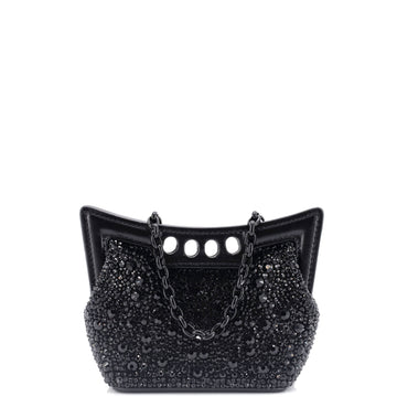Alexander McQueen The Peak Chain Shoulder Bag Crystal Embellished Leather Micro