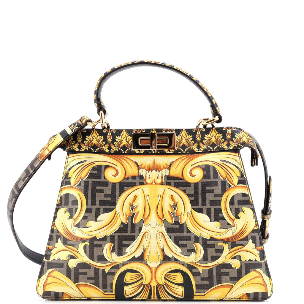 FENDI×VERSACE Fendi x Versace Fendace ISeeU Peekaboo Bag Printed Laminated