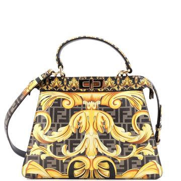 Fendi x Versace Fendace ISeeU Peekaboo Bag Printed Laminated Leather Medium