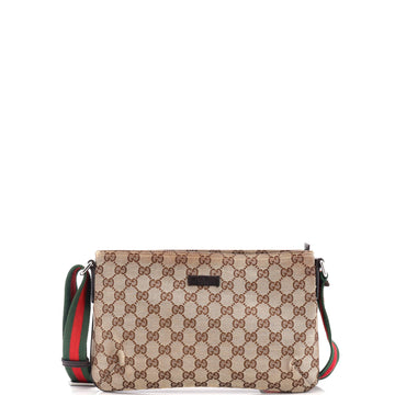 Gucci Web Strap Messenger Bag GG Canvas Small