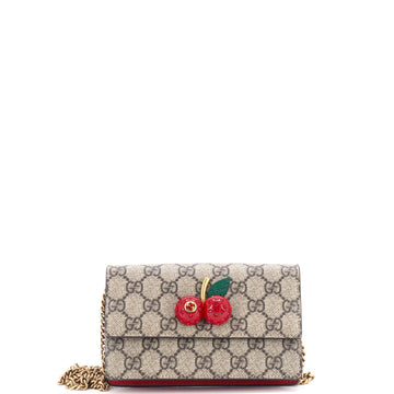 Gucci Cherries Wallet on Chain GG Coated Canvas Mini