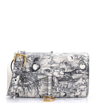 Christian Dior Saddle Rectangular Belt Bag Printed Leather