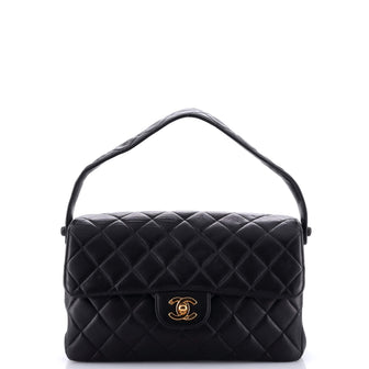 Chanel Vintage Double Sided Flap Bag Quilted Lambskin Medium