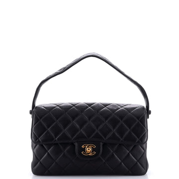 Chanel Vintage Double Sided Flap Bag Quilted Lambskin Medium