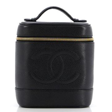 Chanel Vintage Timeless Cosmetic Case Caviar Tall