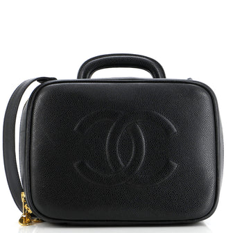 Chanel Vintage Timeless Zip Around Vanity Case Caviar Medium