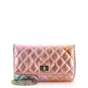 Chanel Rainbow Reissue 2.55 Wallet on Chain Quilted Multicolor Metallic Goatskin