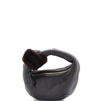 Bottega Veneta Aviator Jodie Hobo Leather with Shearling Mini