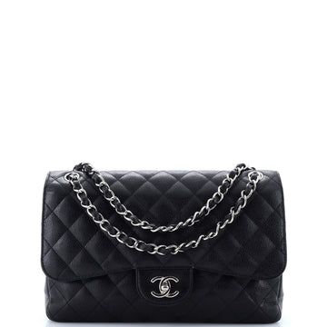 Chanel Classic Double Flap Bag Quilted Caviar Jumbo
