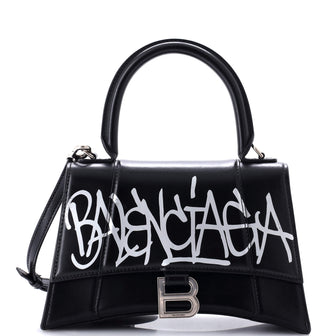 Balenciaga Graffiti Hourglass Top Handle Bag Leather Small