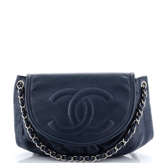Chanel Timeless Half Moon Flap Bag Caviar Large