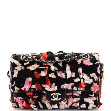 Chanel CC Scarf Flap Bag Silk and Lambskin Medium
