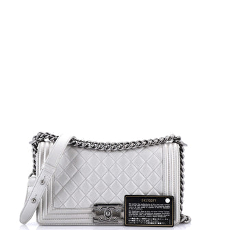 Chanel Boy Flap Bag Quilted Caviar Old Medium