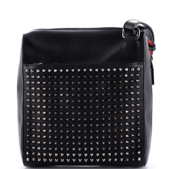 Christian Louboutin Benech Reporter Bag Spiked Leather Medium