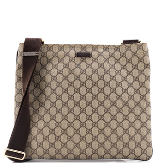 Gucci Zip Top Messenger Bag GG Coated Canvas Large
