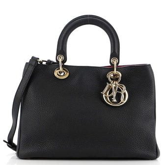 Christian Dior Diorissimo Tote Pebbled Leather Medium