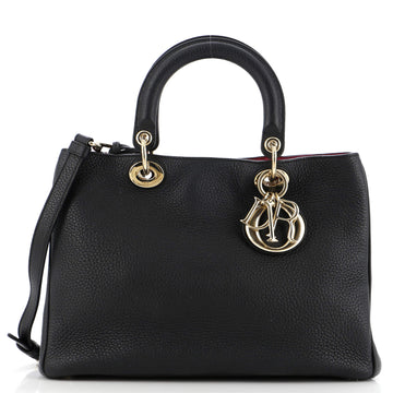 Christian Dior Diorissimo Tote Pebbled Leather Medium
