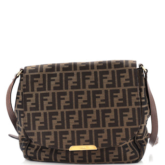 Fendi Flap Crossbody Bag Zucca Canvas Medium