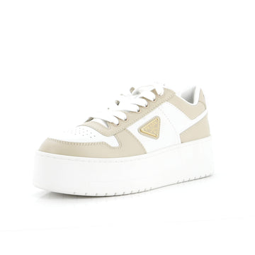 Prada Women's Downtown Low-Top Platform Sneakers Leather