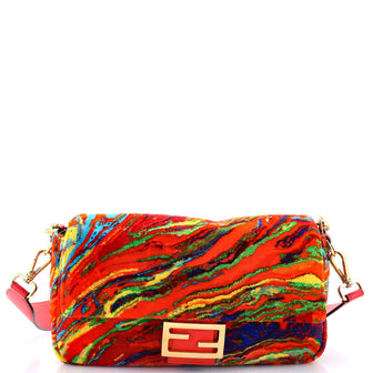 Fendi Baguette NM Bag Multicolor Velvet Medium