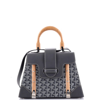 Goyard Saigon Top Handle Bag Coated Canvas with Leather PM