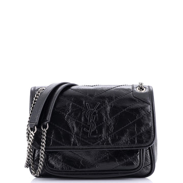 Saint Laurent Niki Chain Flap Bag Matelasse Chevron Leather Baby
