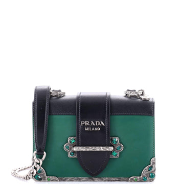 Prada Cahier Chain Crossbody Bag City Calf and Saffiano Small