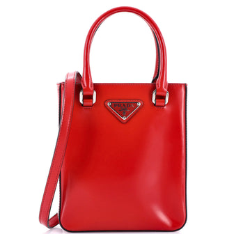 Prada Convertible Tote Brushed Leather Small