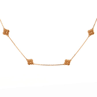 Van Cleef & Arpels Sweet Alhambra 16 Motifs Necklace 18K Rose Gold