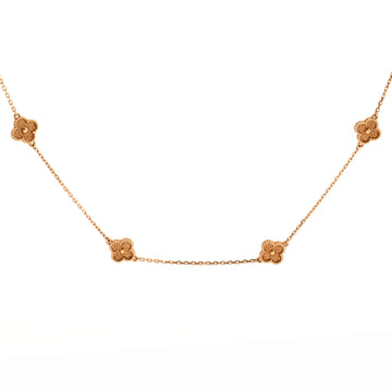Van Cleef & Arpels Sweet Alhambra 16 Motifs Necklace 18K Rose Gold