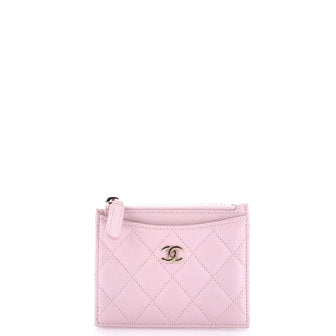 Chanel CC Zip Card Holder Quilted Caviar