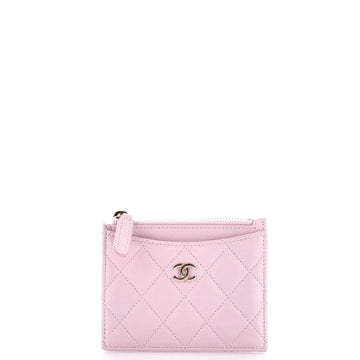 Chanel CC Zip Card Holder Quilted Caviar