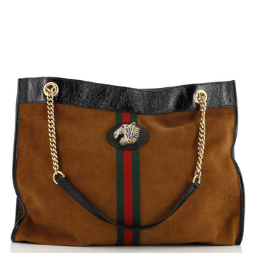 Gucci Rajah Chain Tote Suede Large
